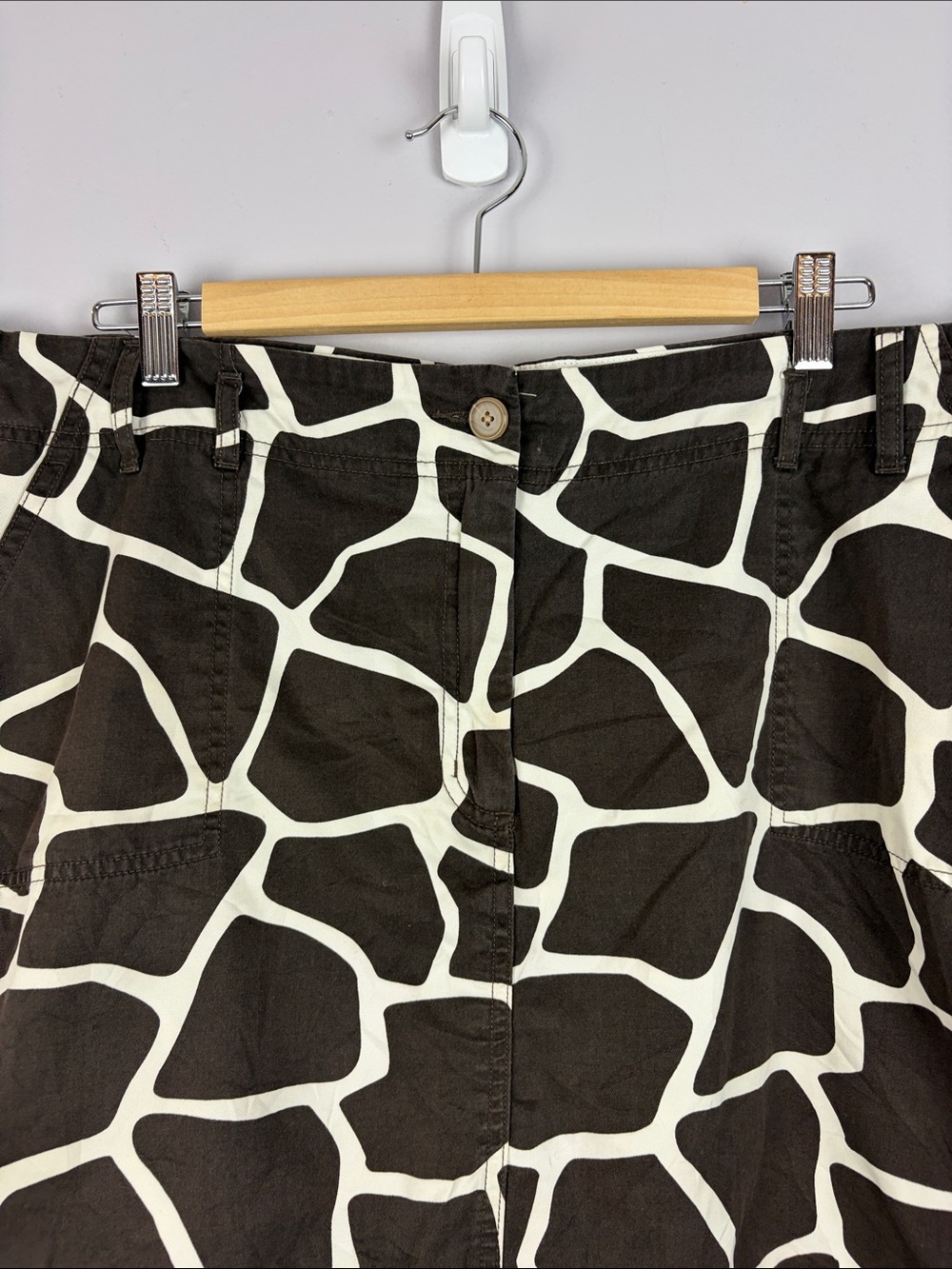 Lands’ End Giraffe Print Cotton Skort Skirt Size 18 Safari Animal Print - Picture 3 of 16